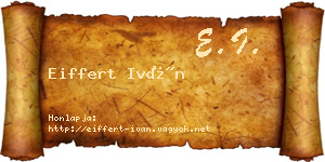 Eiffert Iván névjegykártya